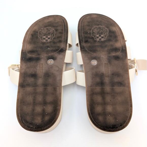 Vince Camuto Freoda Double Buckle Platform Slide Sandals Cream Size US9M EU40 - Picture 8 of 10